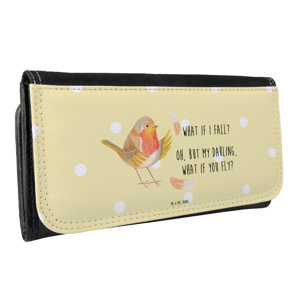 Damen Portemonnaie Rotkehlchen mit Federn Portemonnaie, Portemonee, Geldbörse, Damen, Groß, XXL, Geldbeutel, Portemonnaies, Tiermotive, Gute Laune, lustige Sprüche, Tiere, What if i fall, Rotkehlchen, Spruch Motivation, Spruch Mut, Vogel, Motivation Sprüche, Motivationsbilder, fliegen