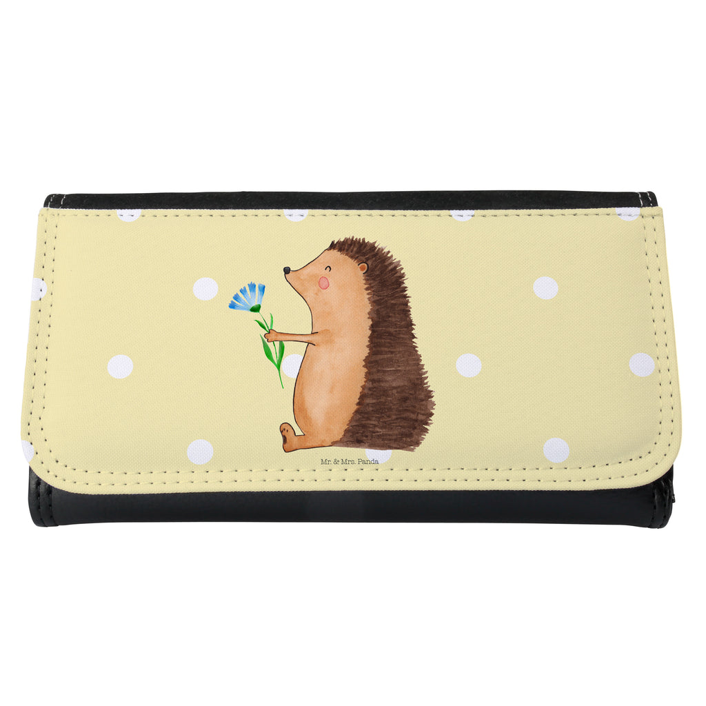 Damen Portemonnaie Igel mit Blume Portemonnaie, Portemonee, Geldbörse, Damen, Groß, XXL, Geldbeutel, Portemonnaies, Tiermotive, Gute Laune, lustige Sprüche, Tiere, Igel, Gute Besserung, Genesungswünsche, Krankheit, Krankenhaus, krank, Besuch