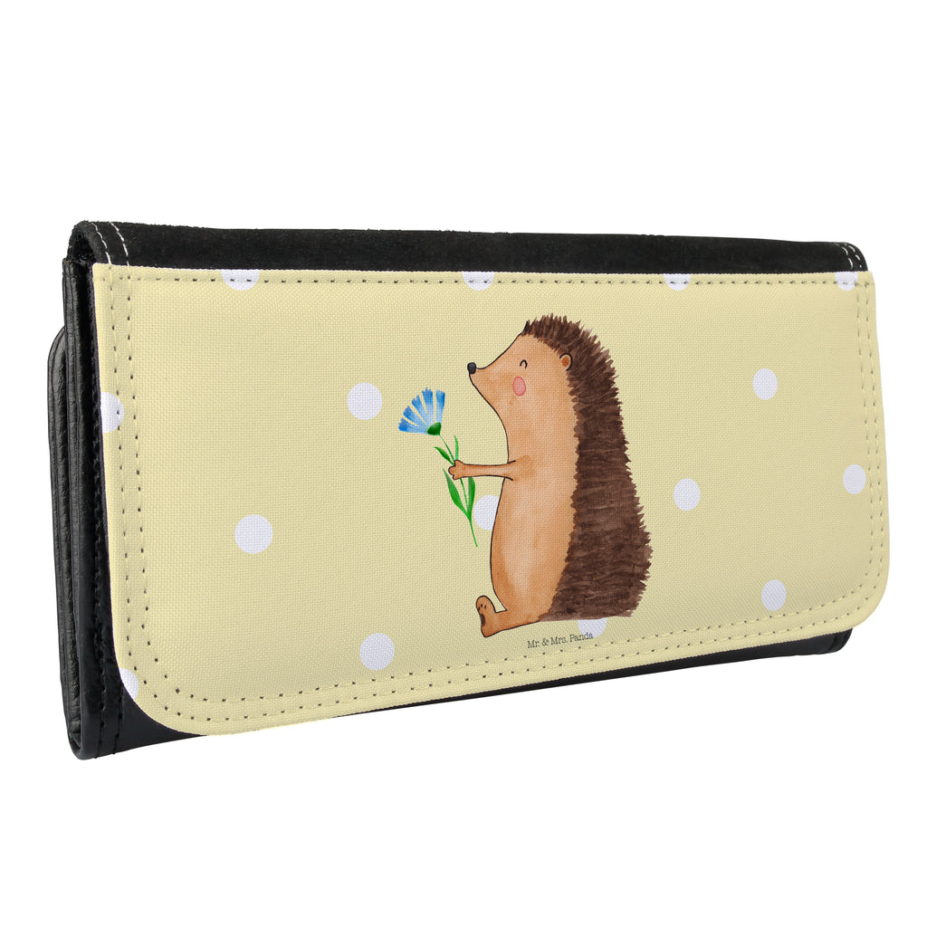 Damen Portemonnaie Igel mit Blume Portemonnaie, Portemonee, Geldbörse, Damen, Groß, XXL, Geldbeutel, Portemonnaies, Tiermotive, Gute Laune, lustige Sprüche, Tiere, Igel, Gute Besserung, Genesungswünsche, Krankheit, Krankenhaus, krank, Besuch