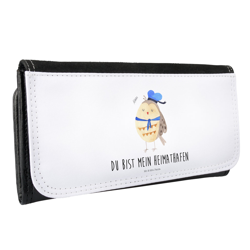 Damen Portemonnaie Eule Matrosen Portemonnaie, Portemonee, Geldbörse, Damen, Groß, XXL, Geldbeutel, Portemonnaies, Eule, Eule Spruch, Eule Deko, Owl, Wortspiel lustig, Matrose, Freundin, Ehe, Seefahrer, Heimathafen, Hochzeitstag Geschenk