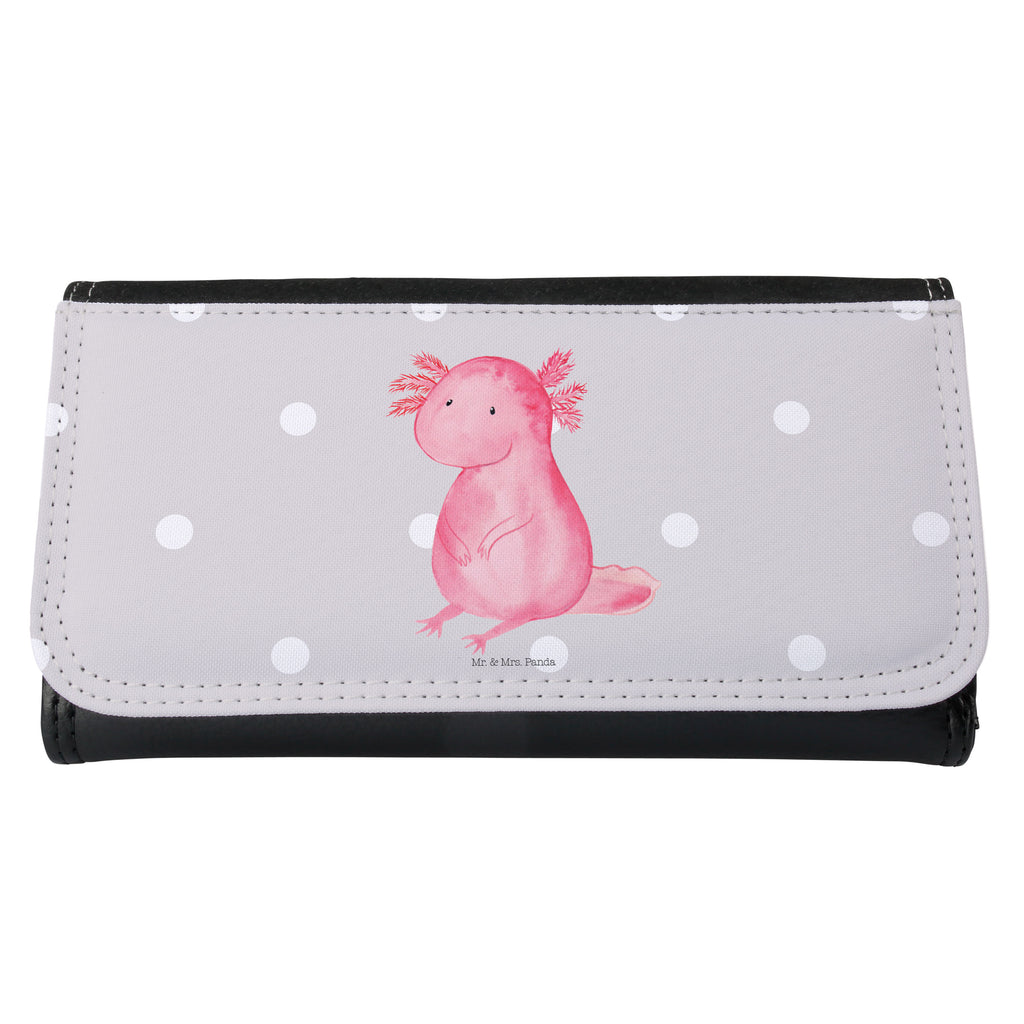 Damen Portemonnaie Axolotl Portemonnaie, Portemonee, Geldbörse, Damen, Groß, XXL, Geldbeutel, Portemonnaies, Axolotl, Molch, Axolot, vergnügt, fröhlich, zufrieden, Lebensstil, Weisheit, Lebensweisheit, Liebe, Freundin