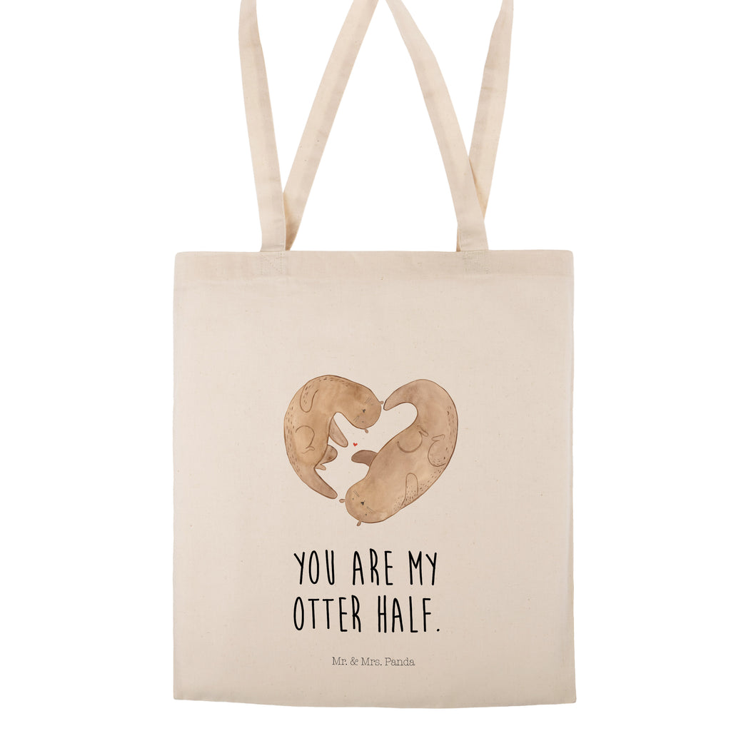 Tragetasche Otter Herz Beuteltasche, Beutel, Einkaufstasche, Jutebeutel, Stoffbeutel, Otter, Fischotter, Seeotter, Liebe, Herz, Liebesbeweis, Liebesgeschenk, Bessere Hälfte, Love you, Jahrestag, Hochzeitstag, Verlobung, gemeinsames Leben