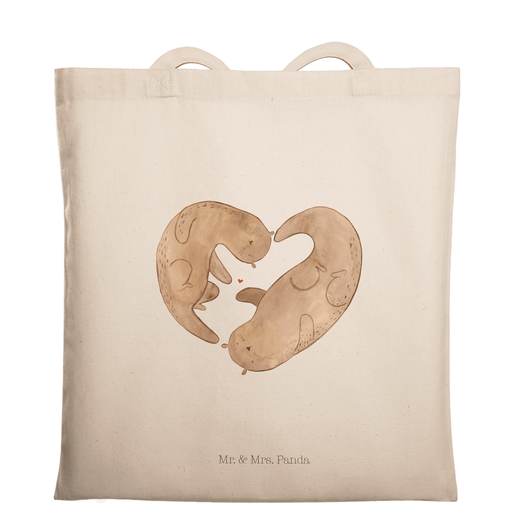 Tragetasche Otter Herz Beuteltasche, Beutel, Einkaufstasche, Jutebeutel, Stoffbeutel, Otter, Fischotter, Seeotter, Liebe, Herz, Liebesbeweis, Liebesgeschenk, Bessere Hälfte, Love you, Jahrestag, Hochzeitstag, Verlobung, gemeinsames Leben