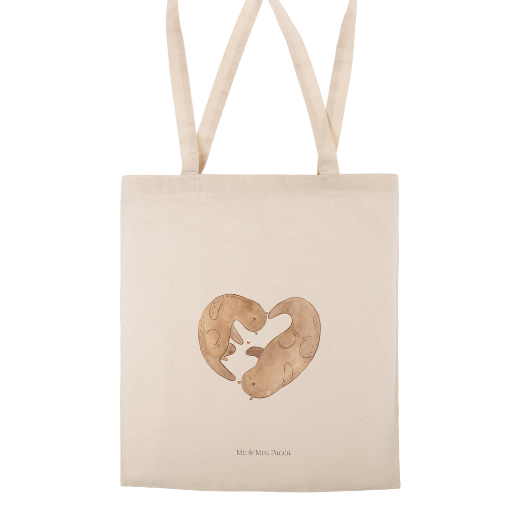 Tragetasche Otter Herz Beuteltasche, Beutel, Einkaufstasche, Jutebeutel, Stoffbeutel, Otter, Fischotter, Seeotter, Liebe, Herz, Liebesbeweis, Liebesgeschenk, Bessere Hälfte, Love you, Jahrestag, Hochzeitstag, Verlobung, gemeinsames Leben