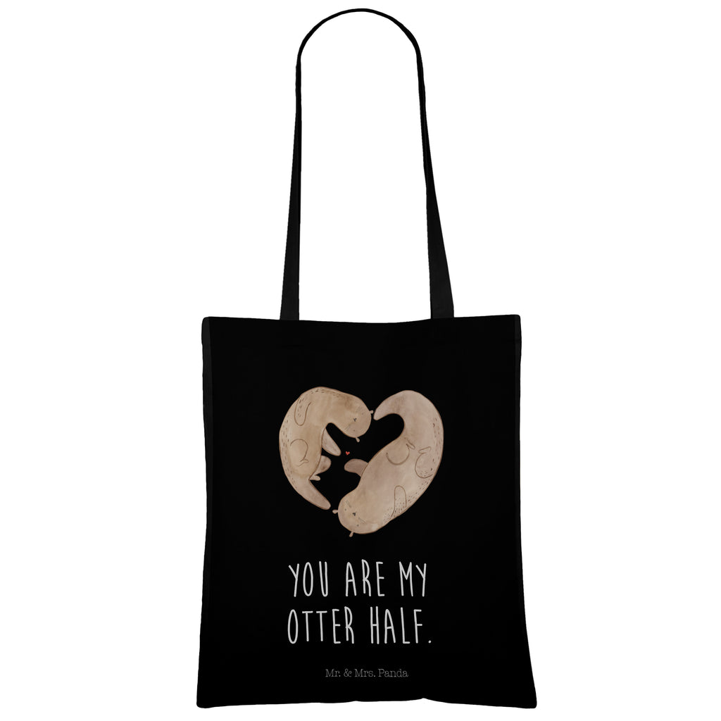 Tragetasche Otter Herz Beuteltasche, Beutel, Einkaufstasche, Jutebeutel, Stoffbeutel, Otter, Fischotter, Seeotter, Liebe, Herz, Liebesbeweis, Liebesgeschenk, Bessere Hälfte, Love you, Jahrestag, Hochzeitstag, Verlobung, gemeinsames Leben