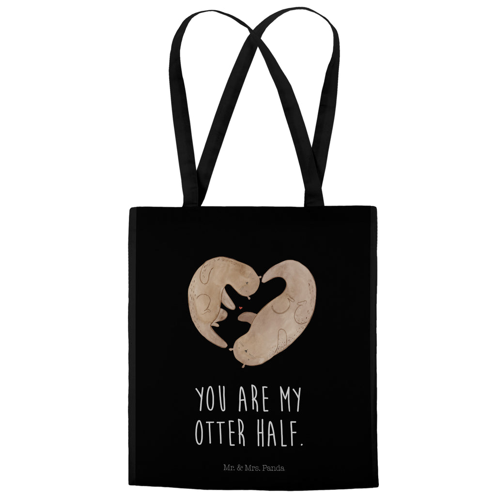 Tragetasche Otter Herz Beuteltasche, Beutel, Einkaufstasche, Jutebeutel, Stoffbeutel, Otter, Fischotter, Seeotter, Liebe, Herz, Liebesbeweis, Liebesgeschenk, Bessere Hälfte, Love you, Jahrestag, Hochzeitstag, Verlobung, gemeinsames Leben