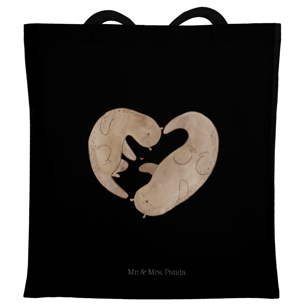 Tragetasche Otter Herz Beuteltasche, Beutel, Einkaufstasche, Jutebeutel, Stoffbeutel, Otter, Fischotter, Seeotter, Liebe, Herz, Liebesbeweis, Liebesgeschenk, Bessere Hälfte, Love you, Jahrestag, Hochzeitstag, Verlobung, gemeinsames Leben