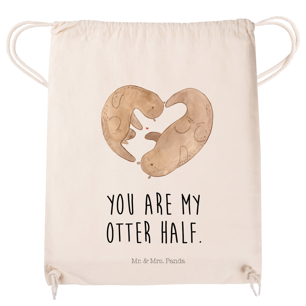 Sportbeutel Otter Herz Turnbeutel, Beutel, Sporttasche, Tasche, Stoffbeutel, Otter, Fischotter, Seeotter, Liebe, Herz, Liebesbeweis, Liebesgeschenk, Bessere Hälfte, Love you, Jahrestag, Hochzeitstag, Verlobung, gemeinsames Leben
