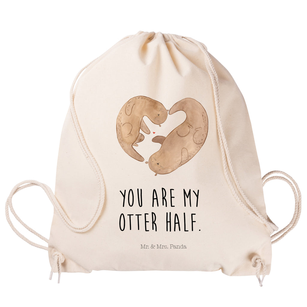 Sportbeutel Otter Herz Turnbeutel, Beutel, Sporttasche, Tasche, Stoffbeutel, Otter, Fischotter, Seeotter, Liebe, Herz, Liebesbeweis, Liebesgeschenk, Bessere Hälfte, Love you, Jahrestag, Hochzeitstag, Verlobung, gemeinsames Leben