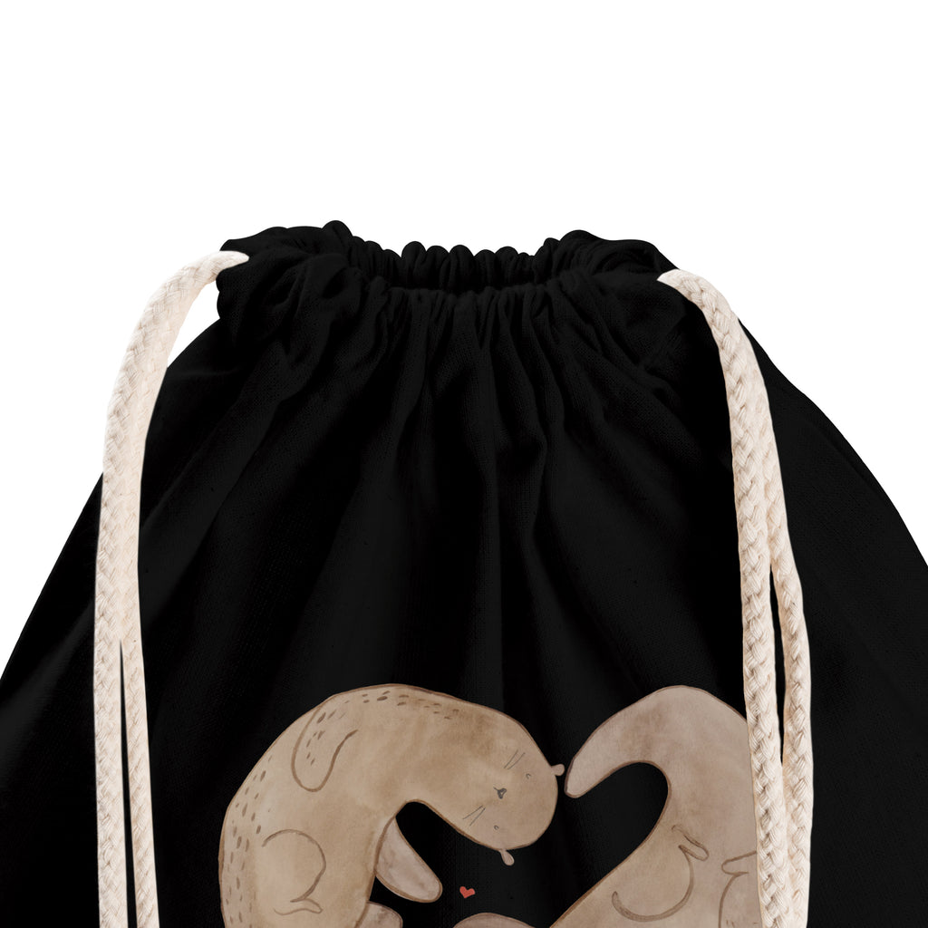Sportbeutel Otter Herz Turnbeutel, Beutel, Sporttasche, Tasche, Stoffbeutel, Otter, Fischotter, Seeotter, Liebe, Herz, Liebesbeweis, Liebesgeschenk, Bessere Hälfte, Love you, Jahrestag, Hochzeitstag, Verlobung, gemeinsames Leben