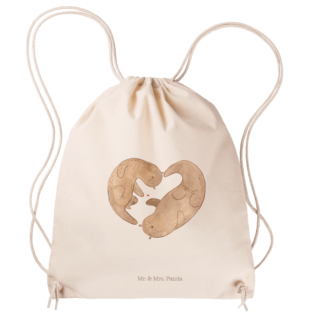 Sportbeutel Otter Herz Turnbeutel, Beutel, Sporttasche, Tasche, Stoffbeutel, Otter, Fischotter, Seeotter, Liebe, Herz, Liebesbeweis, Liebesgeschenk, Bessere Hälfte, Love you, Jahrestag, Hochzeitstag, Verlobung, gemeinsames Leben
