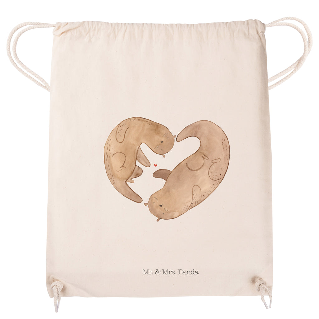 Sportbeutel Otter Herz Turnbeutel, Beutel, Sporttasche, Tasche, Stoffbeutel, Otter, Fischotter, Seeotter, Liebe, Herz, Liebesbeweis, Liebesgeschenk, Bessere Hälfte, Love you, Jahrestag, Hochzeitstag, Verlobung, gemeinsames Leben