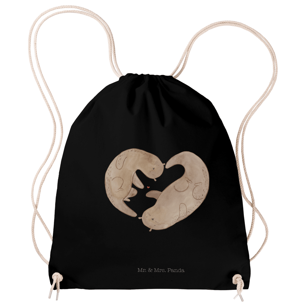 Sportbeutel Otter Herz Turnbeutel, Beutel, Sporttasche, Tasche, Stoffbeutel, Otter, Fischotter, Seeotter, Liebe, Herz, Liebesbeweis, Liebesgeschenk, Bessere Hälfte, Love you, Jahrestag, Hochzeitstag, Verlobung, gemeinsames Leben