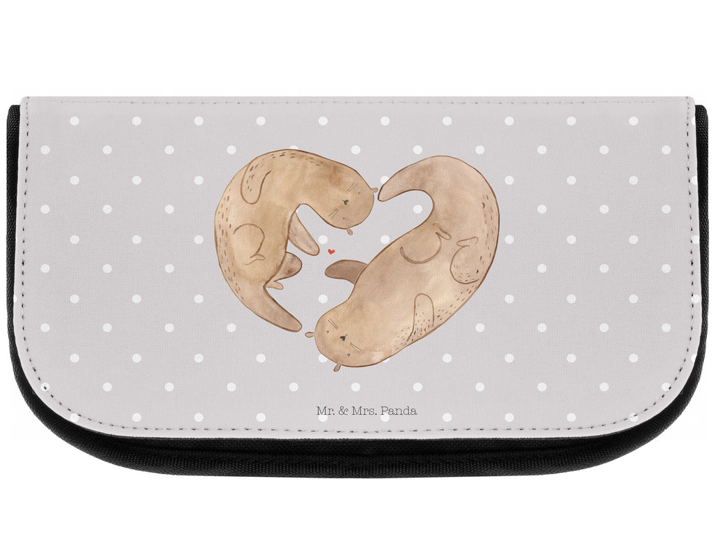 Kosmetiktasche Otter Herz Kosmetikbeutel, Kulturtasche, Kulturbeutel, Schminktasche, Make-Up Tasche, Otter, Fischotter, Seeotter, Liebe, Herz, Liebesbeweis, Liebesgeschenk, Bessere Hälfte, Love you, Jahrestag, Hochzeitstag, Verlobung, gemeinsames Leben