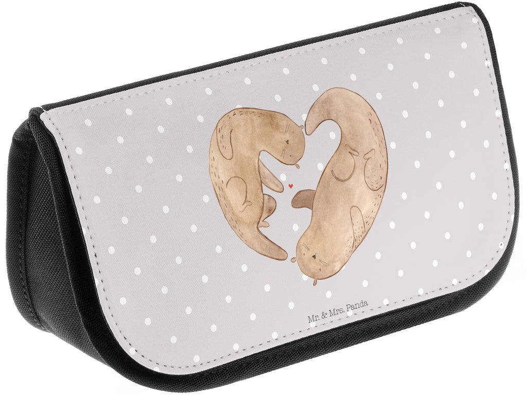Kosmetiktasche Otter Herz Kosmetikbeutel, Kulturtasche, Kulturbeutel, Schminktasche, Make-Up Tasche, Otter, Fischotter, Seeotter, Liebe, Herz, Liebesbeweis, Liebesgeschenk, Bessere Hälfte, Love you, Jahrestag, Hochzeitstag, Verlobung, gemeinsames Leben