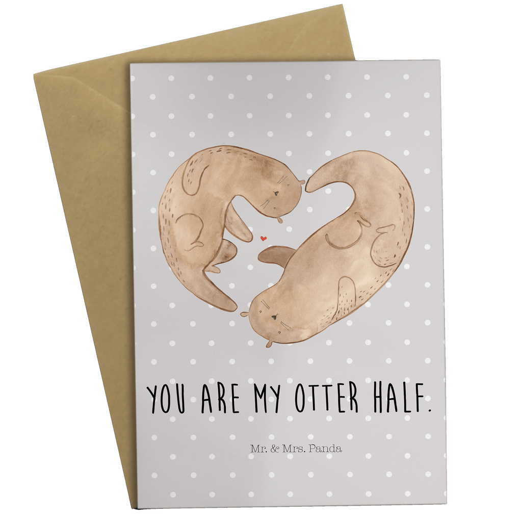 Grußkarte Otter Herz Klappkarte, Einladungskarte, Glückwunschkarte, Hochzeitskarte, Geburtstagskarte, Karte, Otter, Fischotter, Seeotter, Liebe, Herz, Liebesbeweis, Liebesgeschenk, Bessere Hälfte, Love you, Jahrestag, Hochzeitstag, Verlobung, gemeinsames Leben