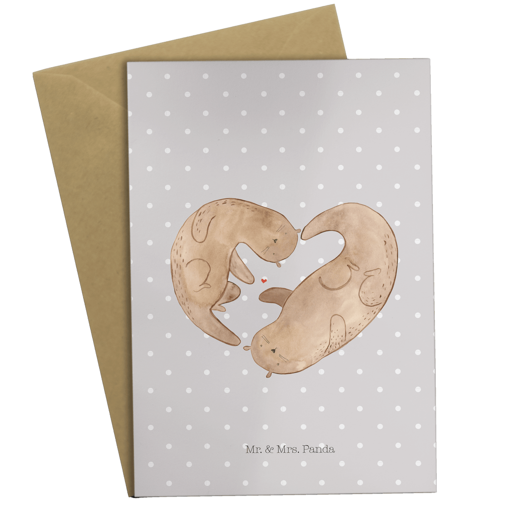 Grußkarte Otter Herz Klappkarte, Einladungskarte, Glückwunschkarte, Hochzeitskarte, Geburtstagskarte, Karte, Otter, Fischotter, Seeotter, Liebe, Herz, Liebesbeweis, Liebesgeschenk, Bessere Hälfte, Love you, Jahrestag, Hochzeitstag, Verlobung, gemeinsames Leben