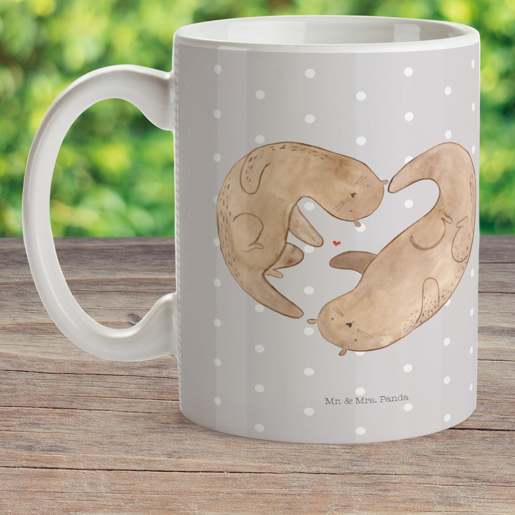 Kindertasse Otter Herz Kunststoff Tasse, Kindergarten, Tasse, Trinkbecher, Camping Becher, Kaffeetasse, Kunststoffbecher, Kindergartenbecher, Outdoorgeschirr, Kunststoffgeschirr, Reisebecher, Reisetasse, Kinderbecher, Otter, Fischotter, Seeotter, Liebe, Herz, Liebesbeweis, Liebesgeschenk, Bessere Hälfte, Love you, Jahrestag, Hochzeitstag, Verlobung, gemeinsames Leben