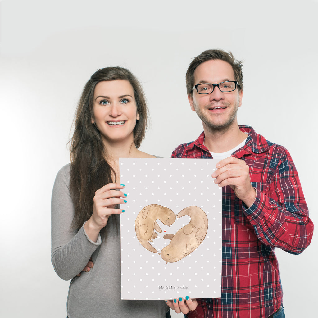 Poster Otter Herz Poster, Wandposter, Bild, Wanddeko, Küchenposter, Kinderposter, Wanddeko Bild, Raumdekoration, Wanddekoration, Handgemaltes Poster, Mr. & Mrs. Panda Poster, Designposter, Kunstdruck, Posterdruck, Otter, Fischotter, Seeotter, Liebe, Herz, Liebesbeweis, Liebesgeschenk, Bessere Hälfte, Love you, Jahrestag, Hochzeitstag, Verlobung, gemeinsames Leben