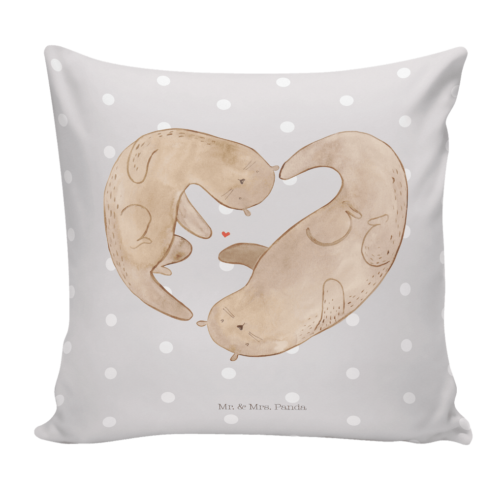 40x40 Kissen Otter Herz Kissenhülle, Kopfkissen, Sofakissen, Dekokissen, Motivkissen, Otter, Fischotter, Seeotter, Liebe, Herz, Liebesbeweis, Liebesgeschenk, Bessere Hälfte, Love you, Jahrestag, Hochzeitstag, Verlobung, gemeinsames Leben