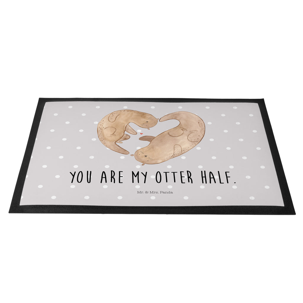 Fußmatte Otter Herz Otter,  Seeotter, Liebe, Herz, Liebesbeweis, Liebesgeschenk, Bessere Hälfte, Love you, Jahrestag, Hochzeitstag, Verlobung, gemeinsames Leben Türvorleger, Schmutzmatte, Fußabtreter, Matte, Schmutzfänger, Fußabstreifer, Schmutzfangmatte, Türmatte, Motivfußmatte,  Haustürmatte, Vorleger  Otter,  Fischotter,  Seeotter