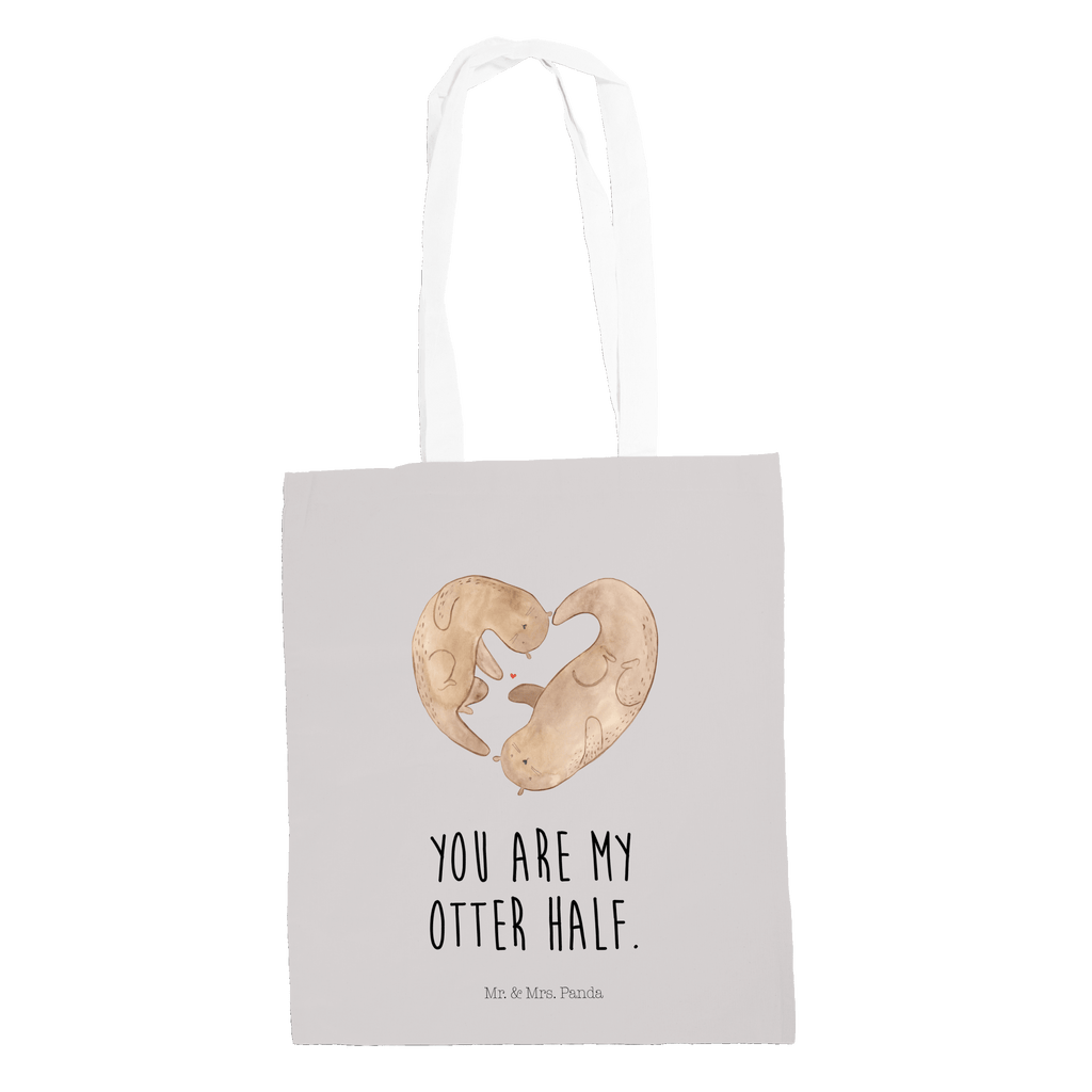 Tragetasche Otter Herz Beuteltasche, Beutel, Einkaufstasche, Jutebeutel, Stoffbeutel, Otter, Fischotter, Seeotter, Liebe, Herz, Liebesbeweis, Liebesgeschenk, Bessere Hälfte, Love you, Jahrestag, Hochzeitstag, Verlobung, gemeinsames Leben