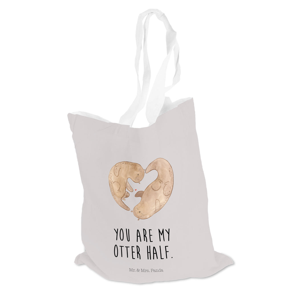 Tragetasche Otter Herz Beuteltasche, Beutel, Einkaufstasche, Jutebeutel, Stoffbeutel, Otter, Fischotter, Seeotter, Liebe, Herz, Liebesbeweis, Liebesgeschenk, Bessere Hälfte, Love you, Jahrestag, Hochzeitstag, Verlobung, gemeinsames Leben