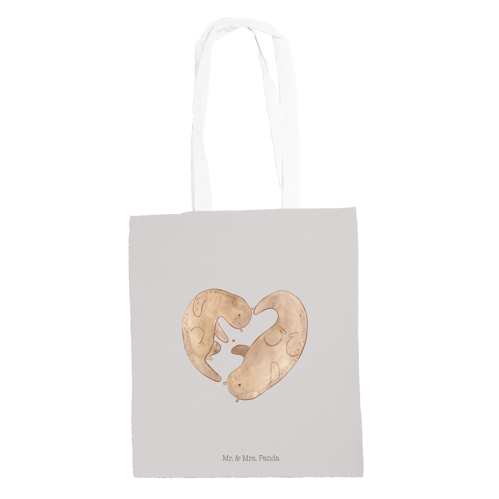 Tragetasche Otter Herz Beuteltasche, Beutel, Einkaufstasche, Jutebeutel, Stoffbeutel, Otter, Fischotter, Seeotter, Liebe, Herz, Liebesbeweis, Liebesgeschenk, Bessere Hälfte, Love you, Jahrestag, Hochzeitstag, Verlobung, gemeinsames Leben