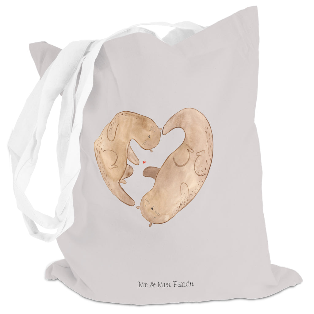 Tragetasche Otter Herz Beuteltasche, Beutel, Einkaufstasche, Jutebeutel, Stoffbeutel, Otter, Fischotter, Seeotter, Liebe, Herz, Liebesbeweis, Liebesgeschenk, Bessere Hälfte, Love you, Jahrestag, Hochzeitstag, Verlobung, gemeinsames Leben