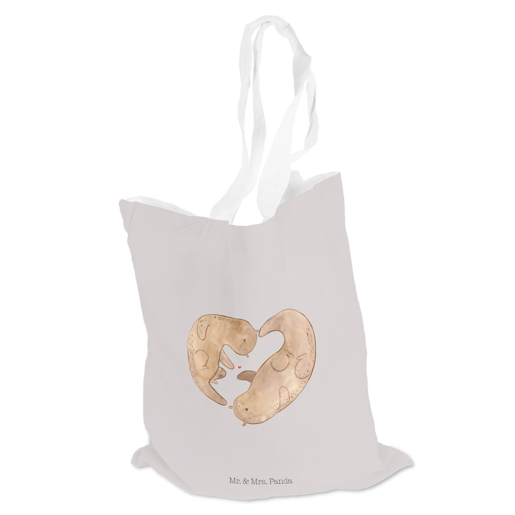 Tragetasche Otter Herz Beuteltasche, Beutel, Einkaufstasche, Jutebeutel, Stoffbeutel, Otter, Fischotter, Seeotter, Liebe, Herz, Liebesbeweis, Liebesgeschenk, Bessere Hälfte, Love you, Jahrestag, Hochzeitstag, Verlobung, gemeinsames Leben