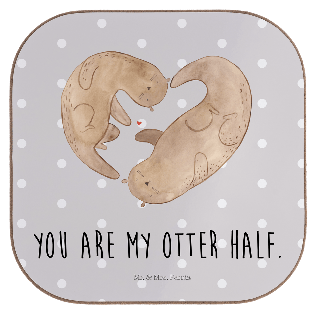 Quadratische Untersetzer Otter Herz Bierdeckel, Glasuntersetzer, Untersetzer Gläser, Getränkeuntersetzer, Otter, Fischotter, Seeotter, Liebe, Herz, Liebesbeweis, Liebesgeschenk, Bessere Hälfte, Love you, Jahrestag, Hochzeitstag, Verlobung, gemeinsames Leben