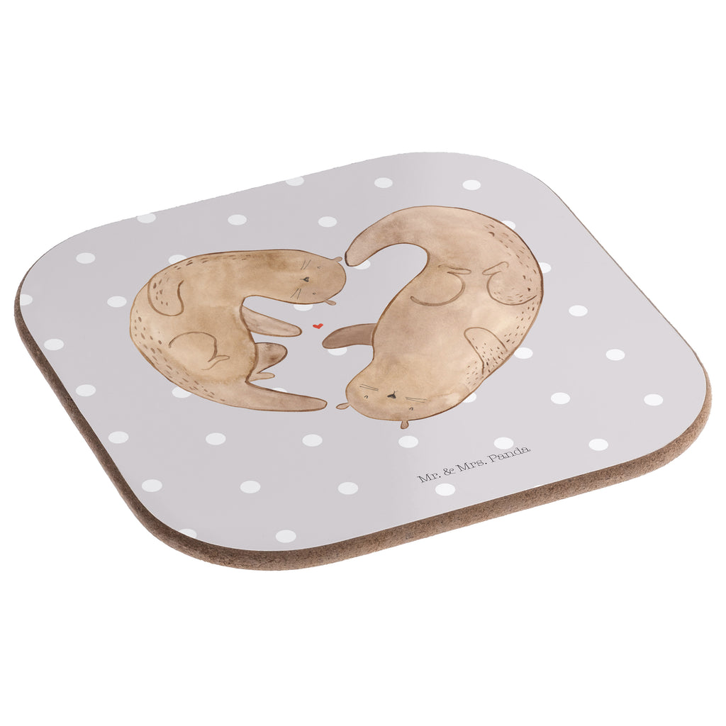Quadratische Untersetzer Otter Herz Bierdeckel, Glasuntersetzer, Untersetzer Gläser, Getränkeuntersetzer, Otter, Fischotter, Seeotter, Liebe, Herz, Liebesbeweis, Liebesgeschenk, Bessere Hälfte, Love you, Jahrestag, Hochzeitstag, Verlobung, gemeinsames Leben