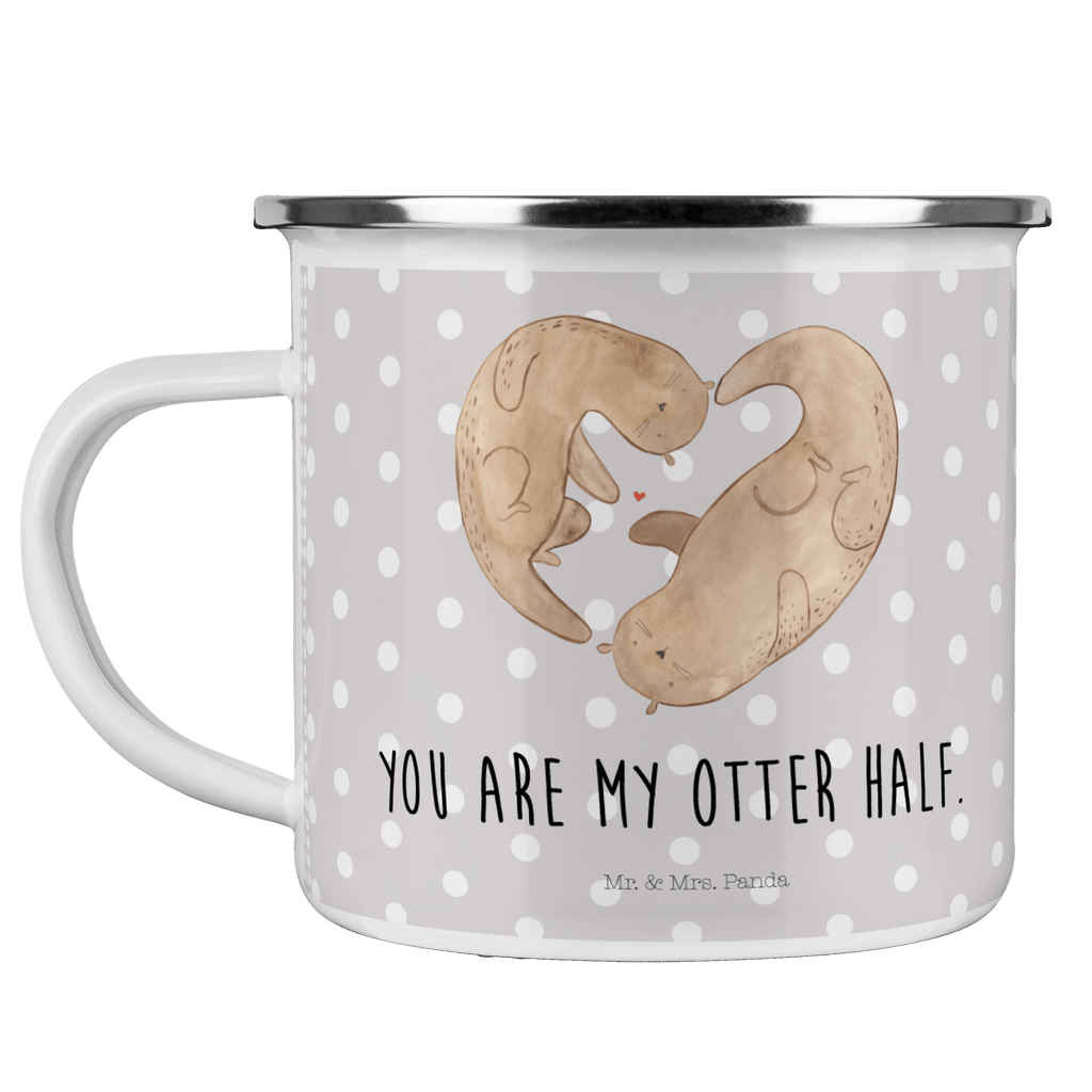Camping Emaille Tasse Otter Herz Campingtasse, Trinkbecher, Metalltasse, Outdoor Tasse, Emaille Trinkbecher, Blechtasse Outdoor, Emaille Campingbecher, Edelstahl Trinkbecher, Metalltasse für Camping, Kaffee Blechtasse, Camping Tasse Metall, Otter, Fischotter, Seeotter, Liebe, Herz, Liebesbeweis, Liebesgeschenk, Bessere Hälfte, Love you, Jahrestag, Hochzeitstag, Verlobung, gemeinsames Leben