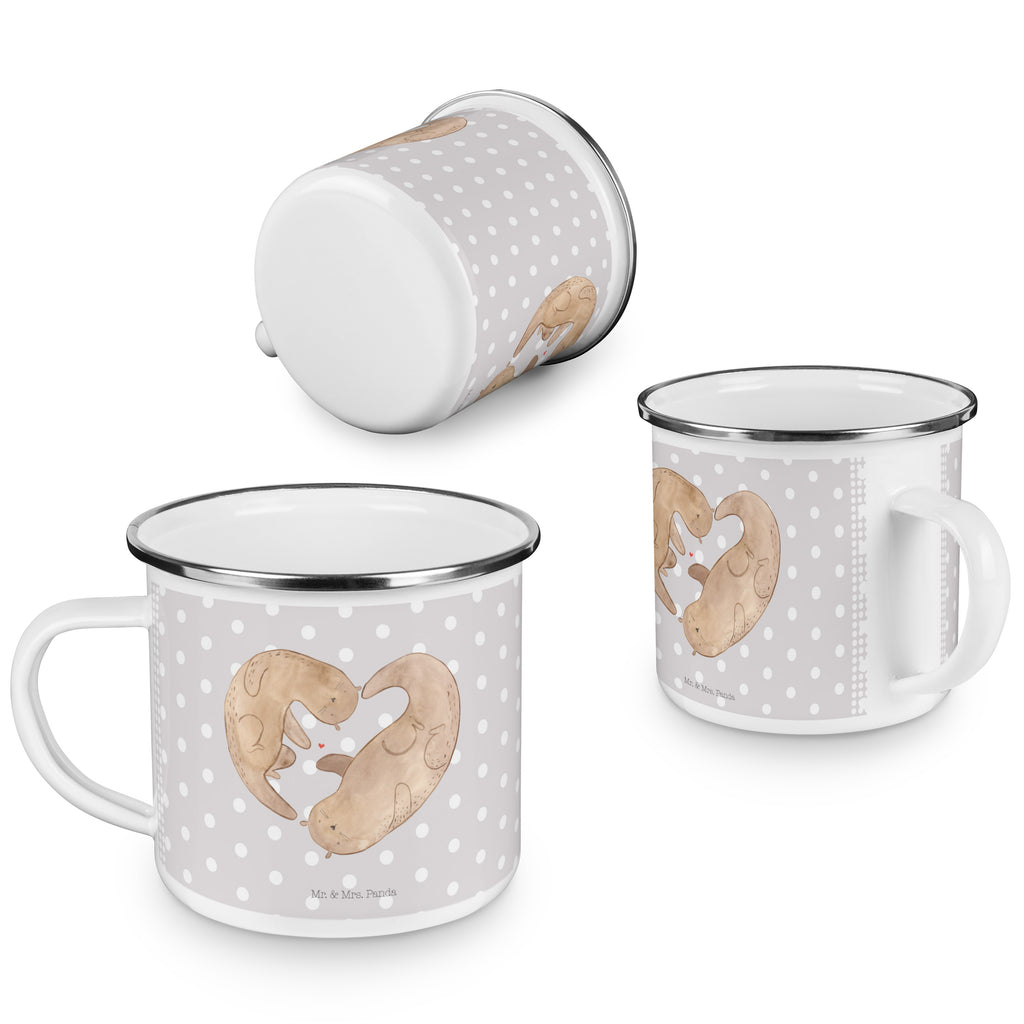 Camping Emaille Tasse Otter Herz Campingtasse, Trinkbecher, Metalltasse, Outdoor Tasse, Emaille Trinkbecher, Blechtasse Outdoor, Emaille Campingbecher, Edelstahl Trinkbecher, Metalltasse für Camping, Kaffee Blechtasse, Camping Tasse Metall, Otter, Fischotter, Seeotter, Liebe, Herz, Liebesbeweis, Liebesgeschenk, Bessere Hälfte, Love you, Jahrestag, Hochzeitstag, Verlobung, gemeinsames Leben