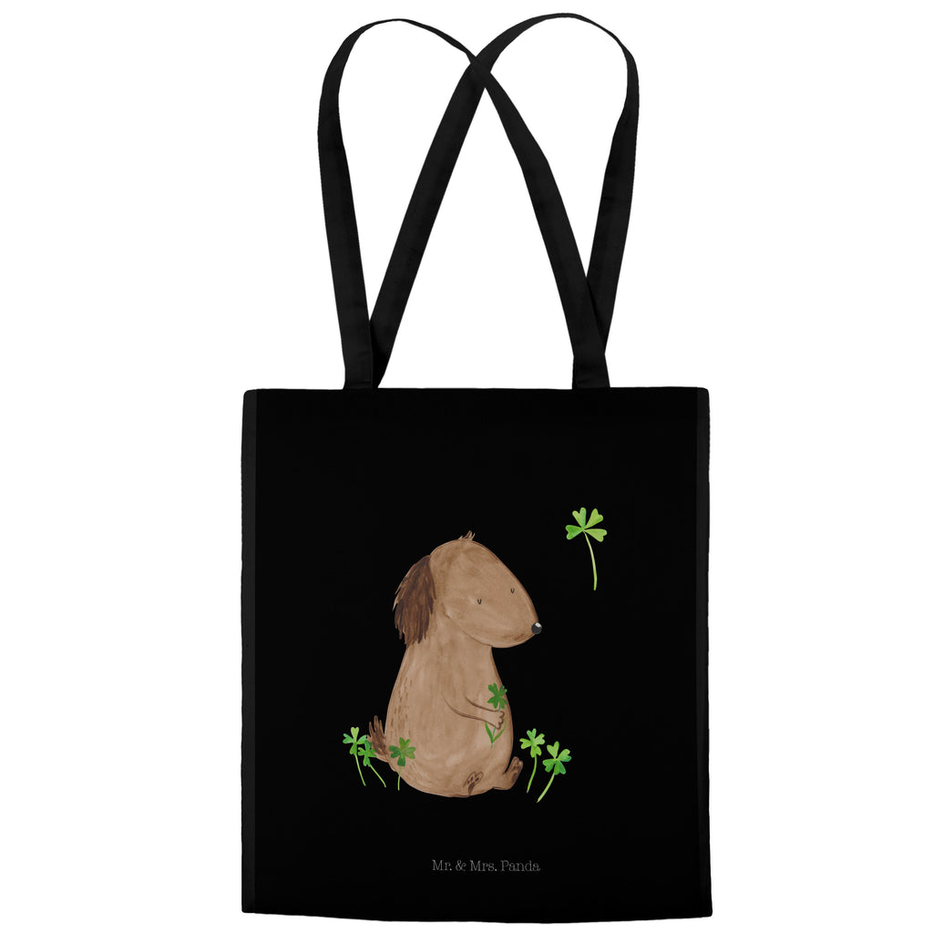 Tragetasche Hund Kleeblatt Beuteltasche, Beutel, Einkaufstasche, Jutebeutel, Stoffbeutel, Hund, Hundemotiv, Haustier, Hunderasse, Tierliebhaber, Hundebesitzer, Sprüche, Kleeblatt, Glück, Tagträume, Motivation, Neuanfang, Geschenk, Glücksbringer, Selbstliebe, Achtsamkeit