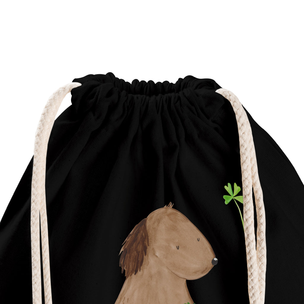 Sportbeutel Hund Kleeblatt Turnbeutel, Beutel, Sporttasche, Tasche, Stoffbeutel, Hund, Hundemotiv, Haustier, Hunderasse, Tierliebhaber, Hundebesitzer, Sprüche, Kleeblatt, Glück, Tagträume, Motivation, Neuanfang, Geschenk, Glücksbringer, Selbstliebe, Achtsamkeit
