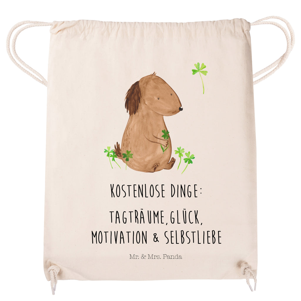Sportbeutel Hund Kleeblatt Turnbeutel, Beutel, Sporttasche, Tasche, Stoffbeutel, Hund, Hundemotiv, Haustier, Hunderasse, Tierliebhaber, Hundebesitzer, Sprüche, Kleeblatt, Glück, Tagträume, Motivation, Neuanfang, Geschenk, Glücksbringer, Selbstliebe, Achtsamkeit