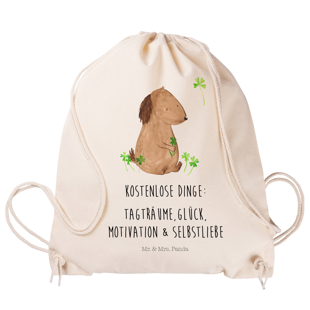 Sportbeutel Hund Kleeblatt Turnbeutel, Beutel, Sporttasche, Tasche, Stoffbeutel, Hund, Hundemotiv, Haustier, Hunderasse, Tierliebhaber, Hundebesitzer, Sprüche, Kleeblatt, Glück, Tagträume, Motivation, Neuanfang, Geschenk, Glücksbringer, Selbstliebe, Achtsamkeit