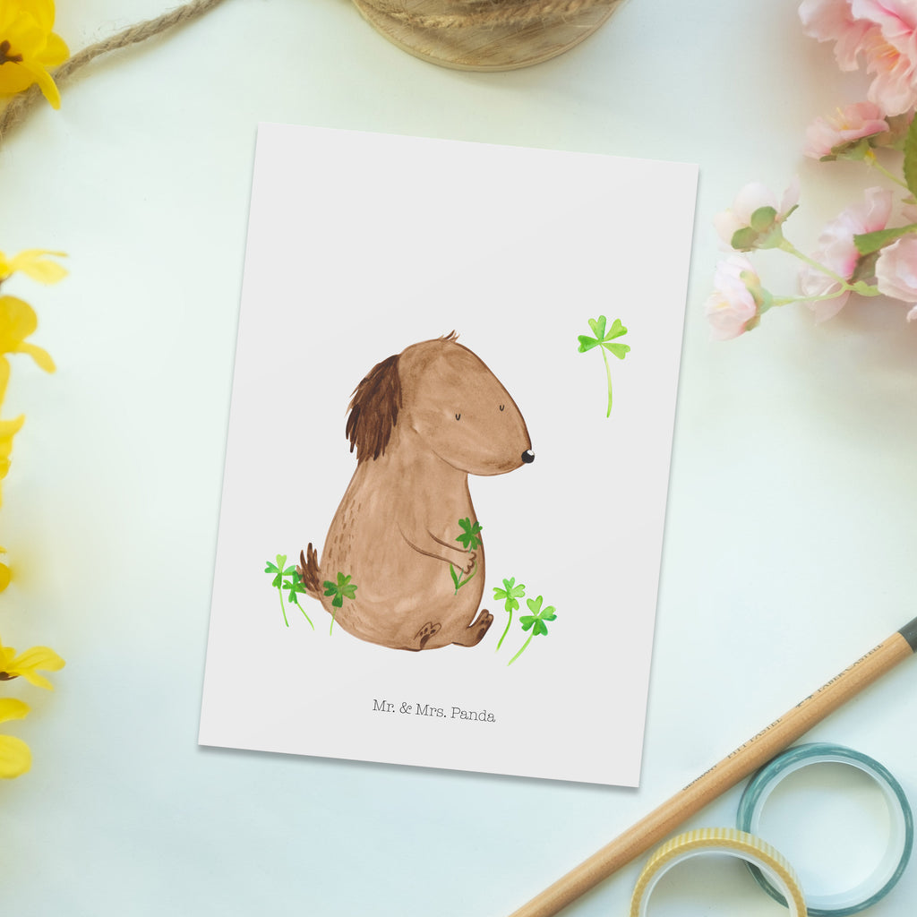 Postkarte Hund Kleeblatt Geschenkkarte, Grußkarte, Karte, Einladung, Ansichtskarte, Geburtstagskarte, Einladungskarte, Hund, Hundemotiv, Haustier, Hunderasse, Tierliebhaber, Hundebesitzer, Sprüche, Kleeblatt, Glück, Tagträume, Motivation, Neuanfang, Geschenk, Glücksbringer, Selbstliebe, Achtsamkeit
