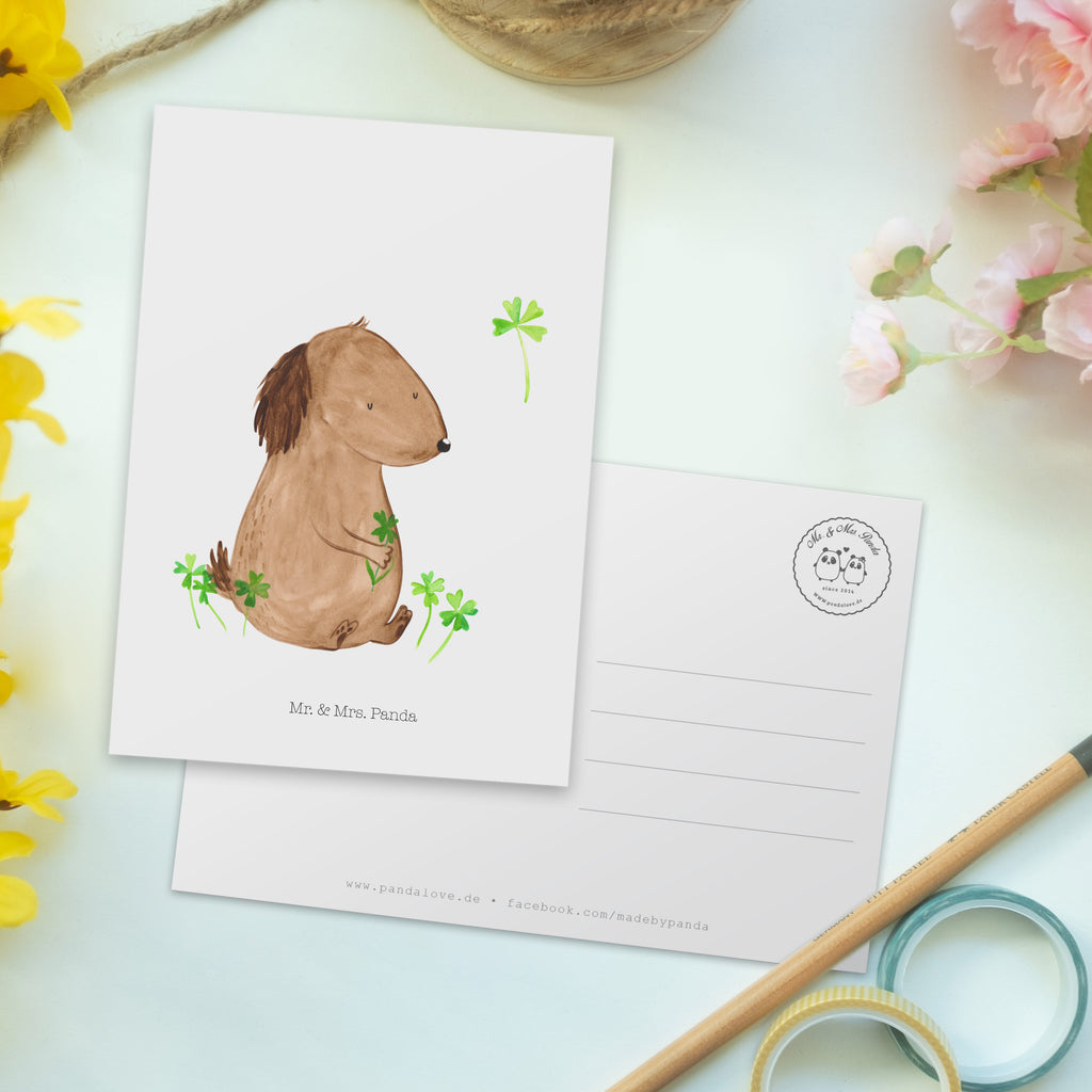 Postkarte Hund Kleeblatt Geschenkkarte, Grußkarte, Karte, Einladung, Ansichtskarte, Geburtstagskarte, Einladungskarte, Hund, Hundemotiv, Haustier, Hunderasse, Tierliebhaber, Hundebesitzer, Sprüche, Kleeblatt, Glück, Tagträume, Motivation, Neuanfang, Geschenk, Glücksbringer, Selbstliebe, Achtsamkeit
