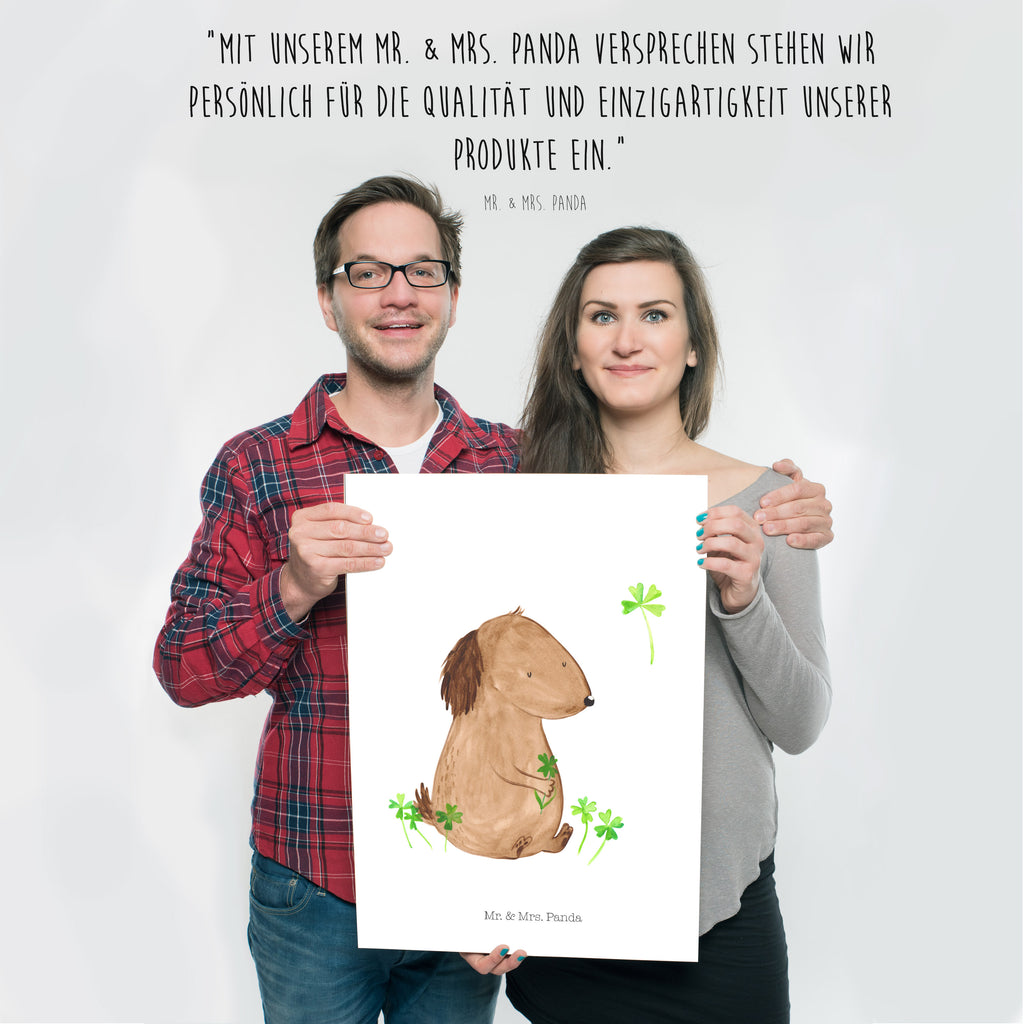 Poster Hund Kleeblatt Poster, Wandposter, Bild, Wanddeko, Küchenposter, Kinderposter, Wanddeko Bild, Raumdekoration, Wanddekoration, Handgemaltes Poster, Mr. & Mrs. Panda Poster, Designposter, Kunstdruck, Posterdruck, Hund, Hundemotiv, Haustier, Hunderasse, Tierliebhaber, Hundebesitzer, Sprüche, Kleeblatt, Glück, Tagträume, Motivation, Neuanfang, Geschenk, Glücksbringer, Selbstliebe, Achtsamkeit
