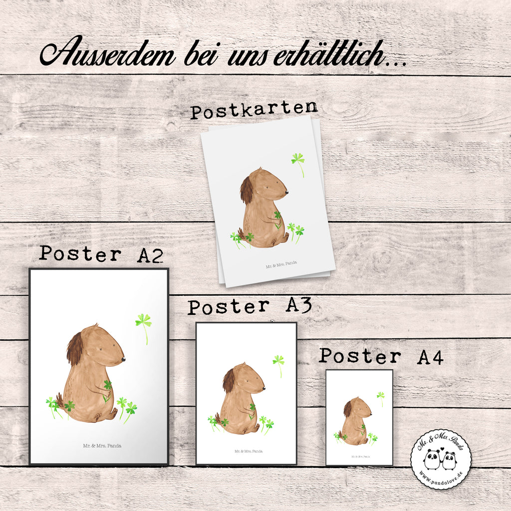 Poster Hund Kleeblatt Poster, Wandposter, Bild, Wanddeko, Küchenposter, Kinderposter, Wanddeko Bild, Raumdekoration, Wanddekoration, Handgemaltes Poster, Mr. & Mrs. Panda Poster, Designposter, Kunstdruck, Posterdruck, Hund, Hundemotiv, Haustier, Hunderasse, Tierliebhaber, Hundebesitzer, Sprüche, Kleeblatt, Glück, Tagträume, Motivation, Neuanfang, Geschenk, Glücksbringer, Selbstliebe, Achtsamkeit