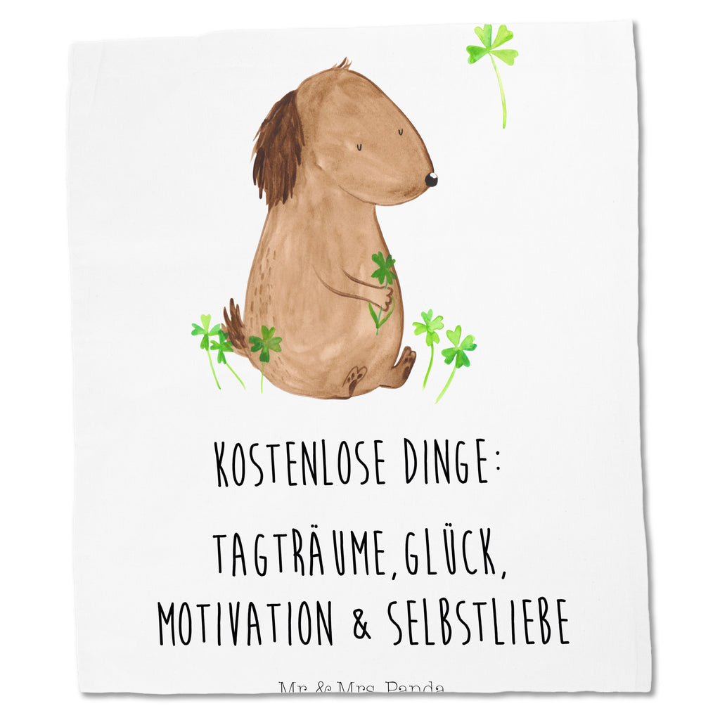 Tragetasche Hund Kleeblatt Beuteltasche, Beutel, Einkaufstasche, Jutebeutel, Stoffbeutel, Hund, Hundemotiv, Haustier, Hunderasse, Tierliebhaber, Hundebesitzer, Sprüche, Kleeblatt, Glück, Tagträume, Motivation, Neuanfang, Geschenk, Glücksbringer, Selbstliebe, Achtsamkeit