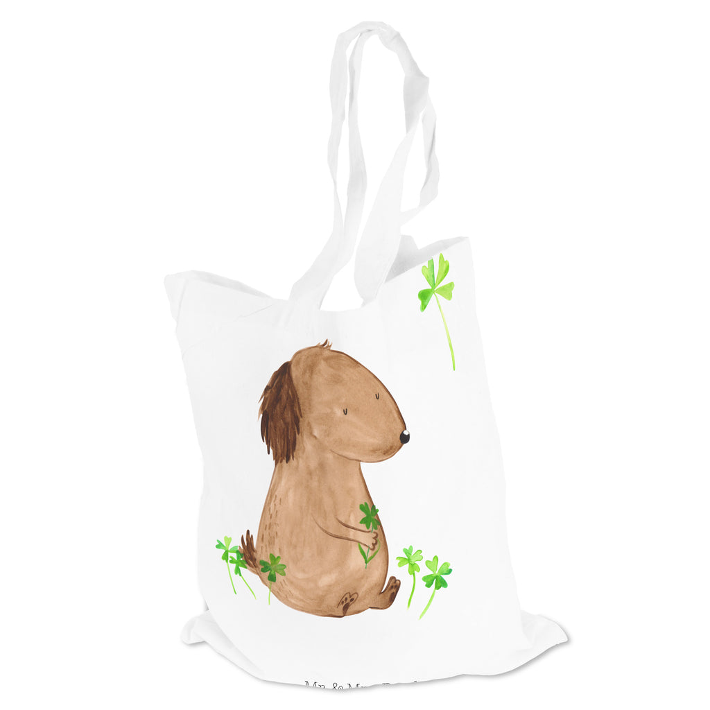 Tragetasche Hund Kleeblatt Beuteltasche, Beutel, Einkaufstasche, Jutebeutel, Stoffbeutel, Hund, Hundemotiv, Haustier, Hunderasse, Tierliebhaber, Hundebesitzer, Sprüche, Kleeblatt, Glück, Tagträume, Motivation, Neuanfang, Geschenk, Glücksbringer, Selbstliebe, Achtsamkeit