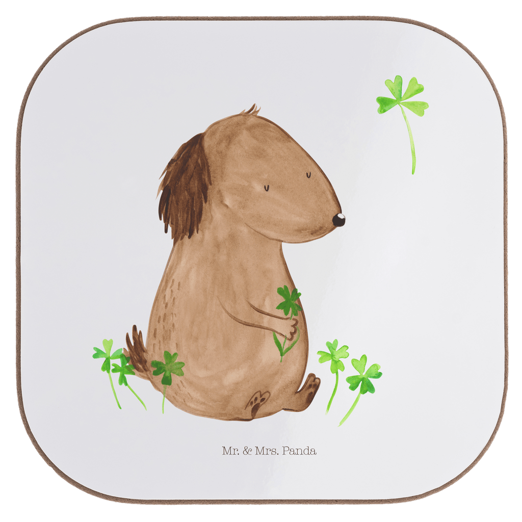 Quadratische Untersetzer Hund Kleeblatt Bierdeckel, Glasuntersetzer, Untersetzer Gläser, Getränkeuntersetzer, Hund, Hundemotiv, Haustier, Hunderasse, Tierliebhaber, Hundebesitzer, Sprüche, Kleeblatt, Glück, Tagträume, Motivation, Neuanfang, Geschenk, Glücksbringer, Selbstliebe, Achtsamkeit