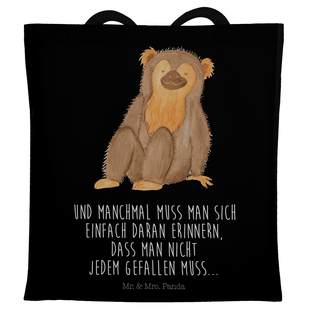 Tragetasche Affe Beuteltasche, Beutel, Einkaufstasche, Jutebeutel, Stoffbeutel, Afrika, Wildtiere, Affe, Äffchen, Affen, Selbstliebe, Respekt, Motivation, Selbstachtung, Liebe, Selbstbewusstsein, Selfcare