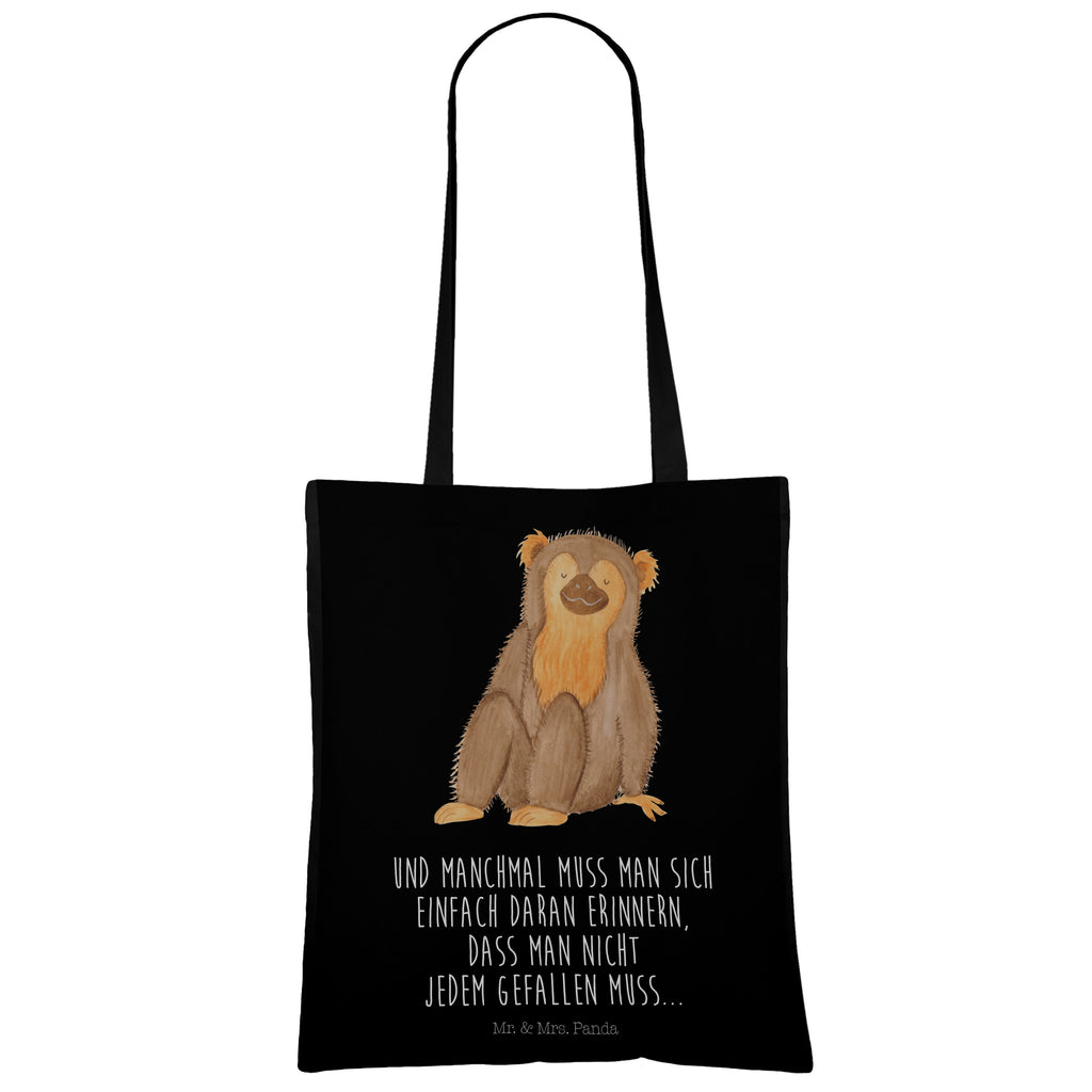 Tragetasche Affe Beuteltasche, Beutel, Einkaufstasche, Jutebeutel, Stoffbeutel, Afrika, Wildtiere, Affe, Äffchen, Affen, Selbstliebe, Respekt, Motivation, Selbstachtung, Liebe, Selbstbewusstsein, Selfcare
