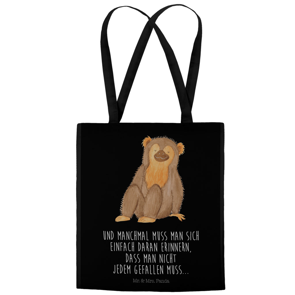 Tragetasche Affe Beuteltasche, Beutel, Einkaufstasche, Jutebeutel, Stoffbeutel, Afrika, Wildtiere, Affe, Äffchen, Affen, Selbstliebe, Respekt, Motivation, Selbstachtung, Liebe, Selbstbewusstsein, Selfcare