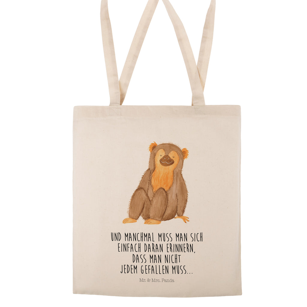 Tragetasche Affe Beuteltasche, Beutel, Einkaufstasche, Jutebeutel, Stoffbeutel, Afrika, Wildtiere, Affe, Äffchen, Affen, Selbstliebe, Respekt, Motivation, Selbstachtung, Liebe, Selbstbewusstsein, Selfcare