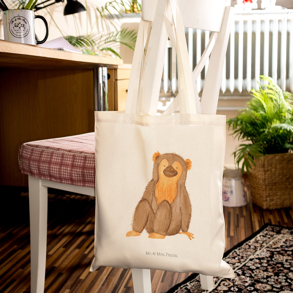 Tragetasche Affe Beuteltasche, Beutel, Einkaufstasche, Jutebeutel, Stoffbeutel, Afrika, Wildtiere, Affe, Äffchen, Affen, Selbstliebe, Respekt, Motivation, Selbstachtung, Liebe, Selbstbewusstsein, Selfcare